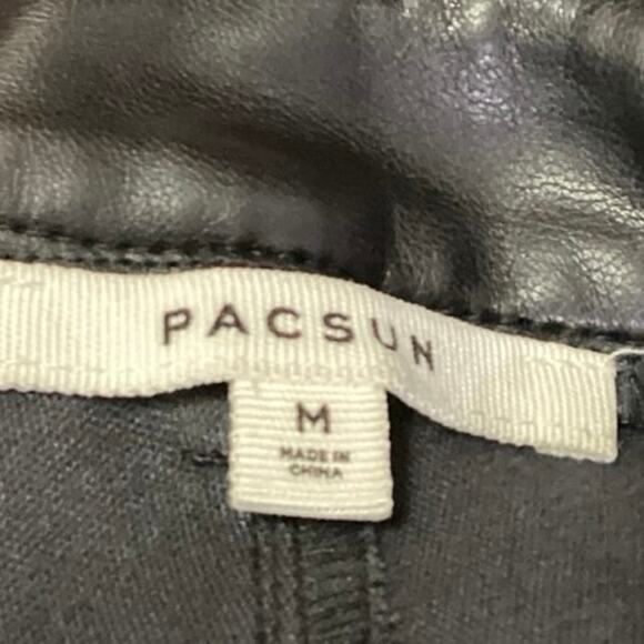 Pacsun Women's Black Faux Leather Flared Bootcut Mid Rise Trousers Pants Size M - Picture 4 of 5